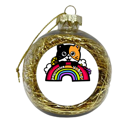 Pawsitive vibes - xmas bauble by Nicola Box