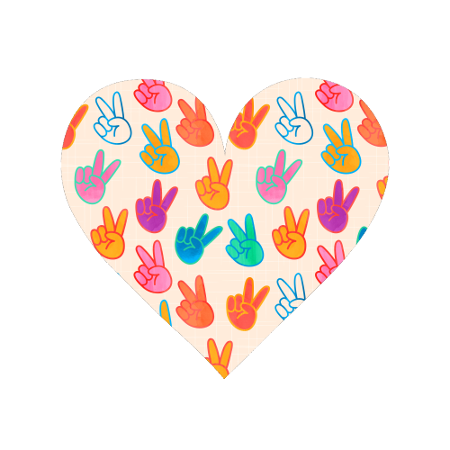 Peace And Victory Hand Sign In Rainbow Colors Pattern - Magnet by Ania Wieclaw