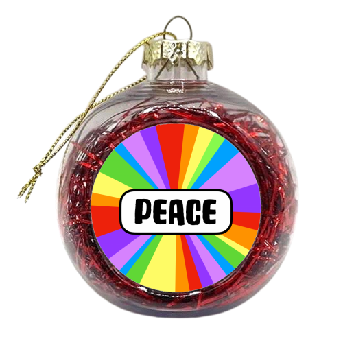 Peace Colour Burst - xmas bauble by Adam Regester