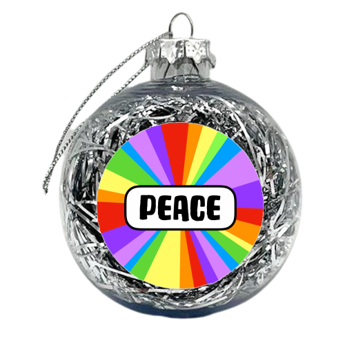 Peace Colour Burst - xmas bauble by Adam Regester