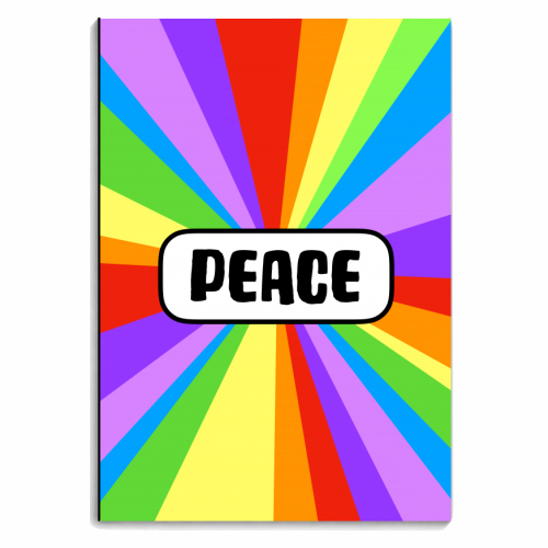 Peace Colour Burst - personalised A4, A5, A6 notebook by Adam Regester