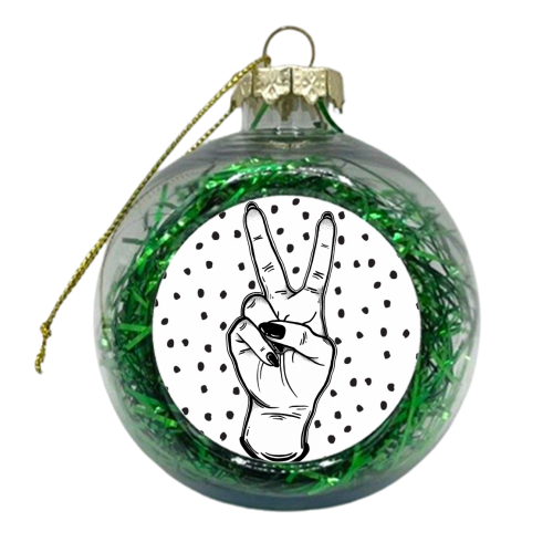 Peace - xmas bauble by Hollie Mills