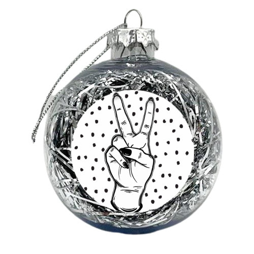 Peace - xmas bauble by Hollie Mills