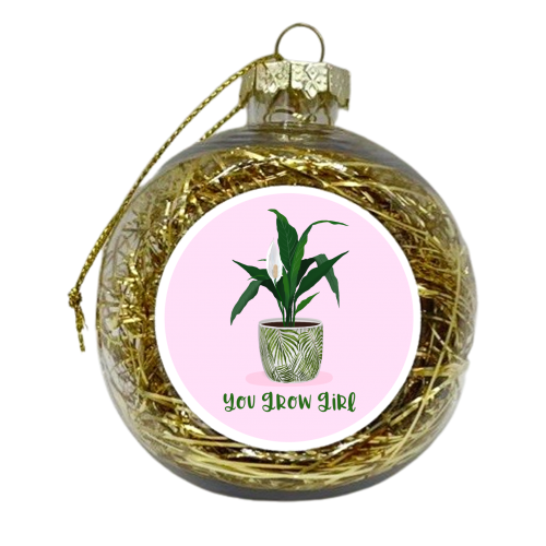 Peace Lily Plant - You grow girl - xmas bauble by Little Cat Creates
