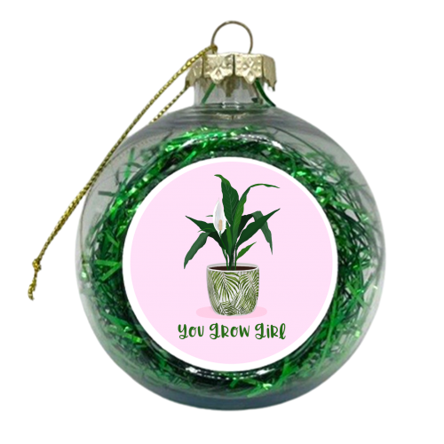 Peace Lily Plant - You grow girl - xmas bauble by Little Cat Creates