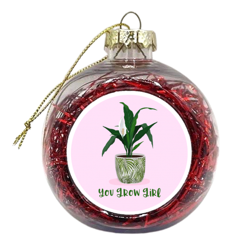 Peace Lily Plant - You grow girl - xmas bauble by Little Cat Creates