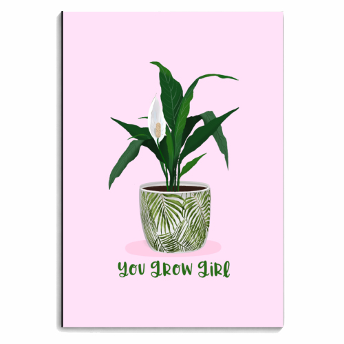 Peace Lily Plant - You grow girl - personalised A4, A5, A6 notebook by Little Cat Creates