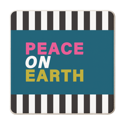 Peace on earth - personalised beer coaster by The Boy and the Bear