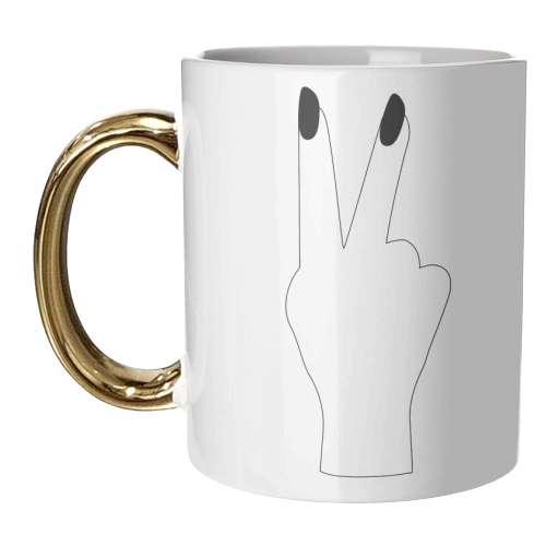 Peace Sign Black and White - unique mug by Toni Scott