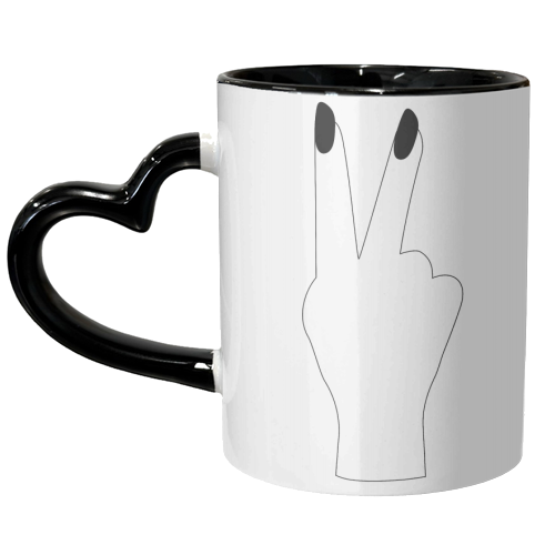 Peace Sign Black and White - unique mug by Toni Scott