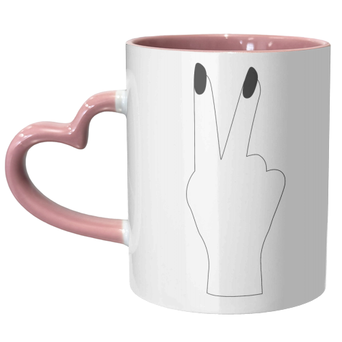 Peace Sign Black and White - unique mug by Toni Scott