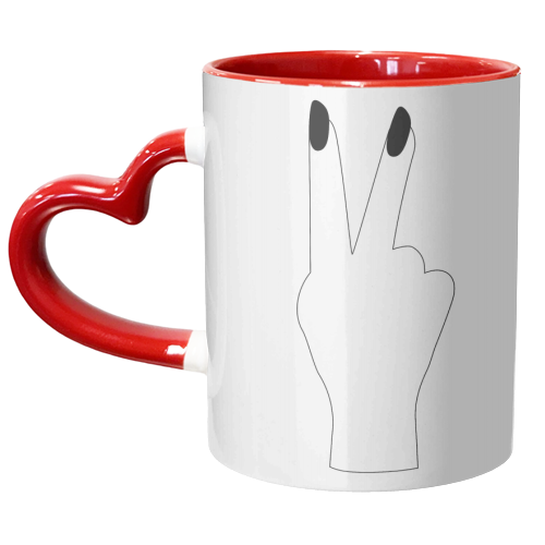 Peace Sign Black and White - unique mug by Toni Scott
