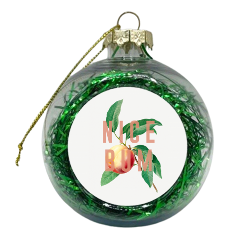Peach Nice Bum - xmas bauble by The 13 Prints