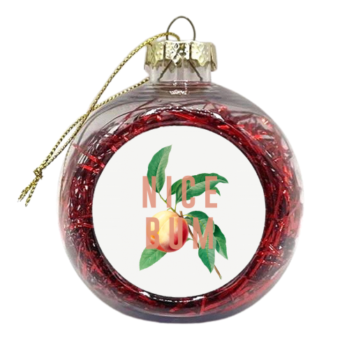 Peach Nice Bum - xmas bauble by The 13 Prints