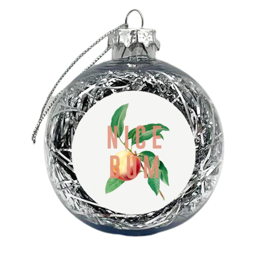 Peach Nice Bum - xmas bauble by The 13 Prints