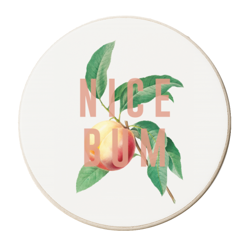 Peach Nice Bum - personalised beer coaster by The 13 Prints