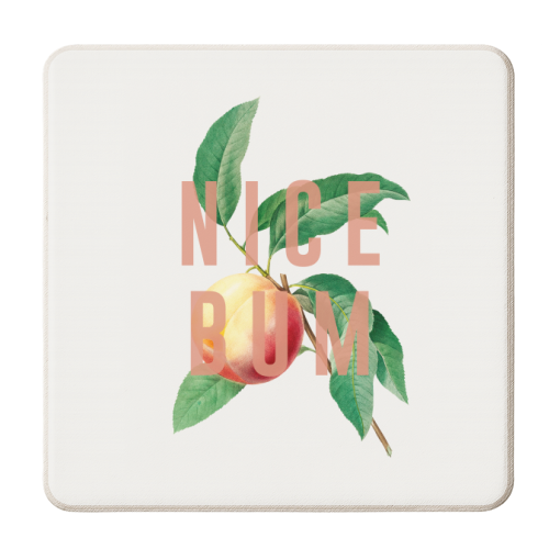 Peach Nice Bum - personalised beer coaster by The 13 Prints