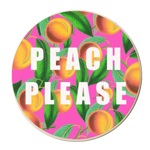 Peach Please - personalised beer coaster by Eloise