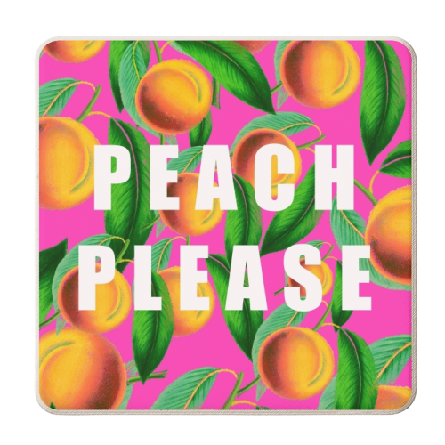 Peach Please - personalised beer coaster by Eloise