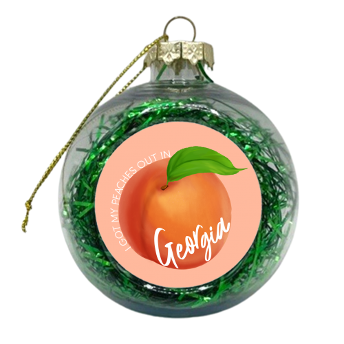 Peaches - xmas bauble by Pink and Pip