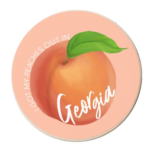 Peaches - personalised beer coaster by Pink and Pip