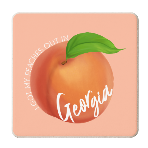 Peaches - personalised beer coaster by Pink and Pip