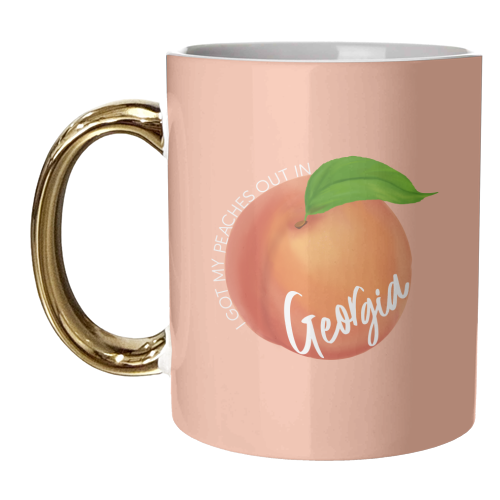 Peaches - unique mug by Pink and Pip