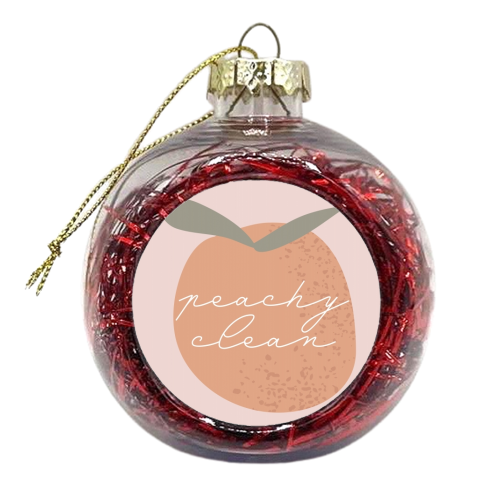 Peachy Clean Peach - xmas bauble by Toni Scott
