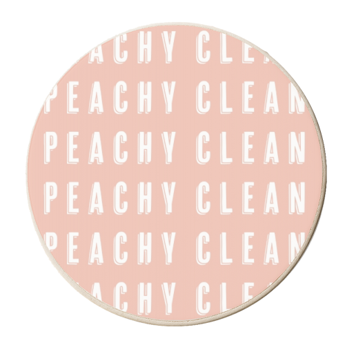 Peachy Clean Shadow Font - personalised beer coaster by Toni Scott
