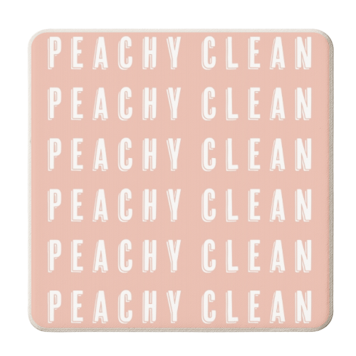 Peachy Clean Shadow Font - personalised beer coaster by Toni Scott
