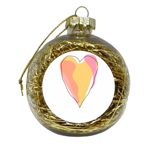 Peachy Heart - xmas bauble by Adam Regester