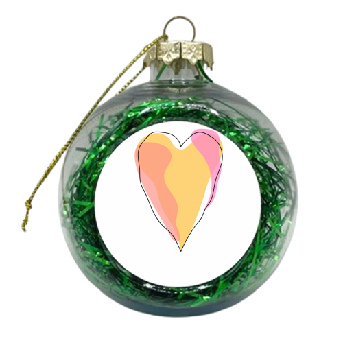 Peachy Heart - xmas bauble by Adam Regester
