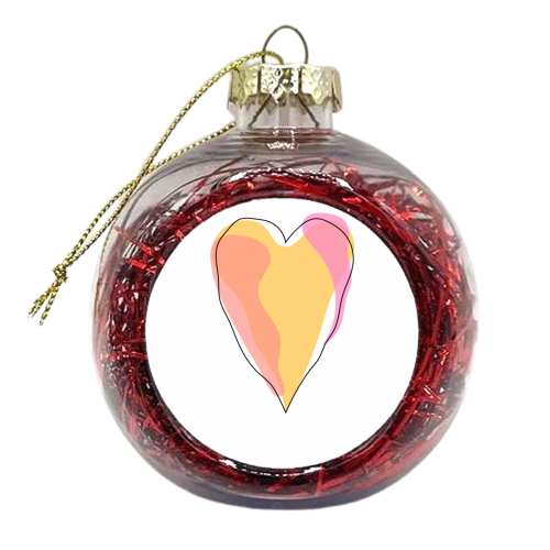 Peachy Heart - xmas bauble by Adam Regester