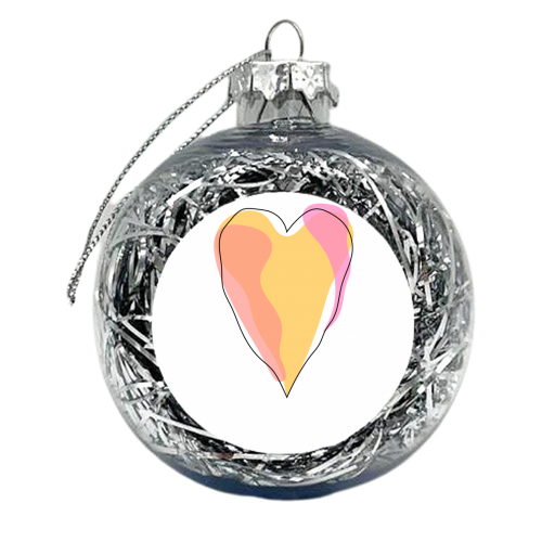 Peachy Heart - xmas bauble by Adam Regester