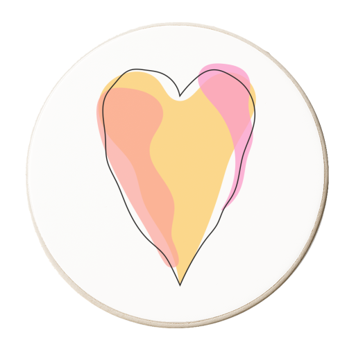 Peachy Heart - personalised beer coaster by Adam Regester