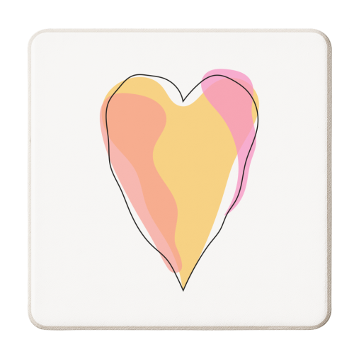 Peachy Heart - personalised beer coaster by Adam Regester