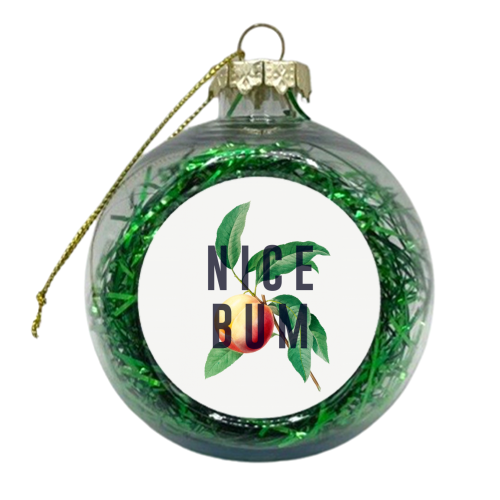 Peachy Nice Bum - xmas bauble by The 13 Prints