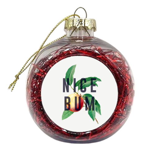 Peachy Nice Bum - xmas bauble by The 13 Prints