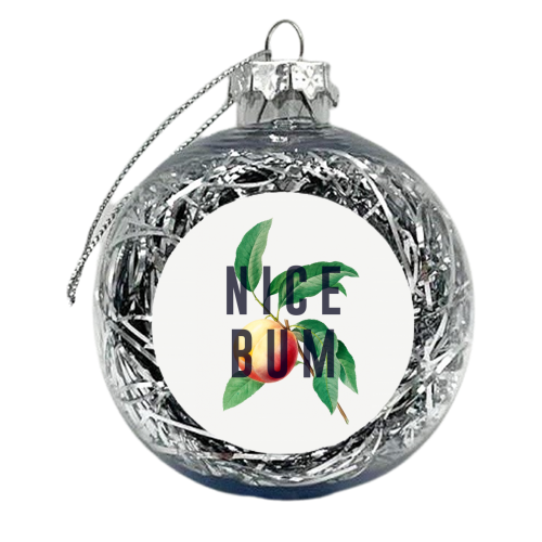 Peachy Nice Bum - xmas bauble by The 13 Prints