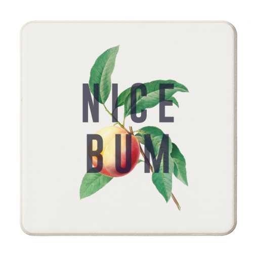 Peachy Nice Bum - personalised beer coaster by The 13 Prints