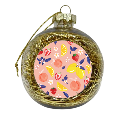 Peachy Pink - xmas bauble by Niamh McKeown