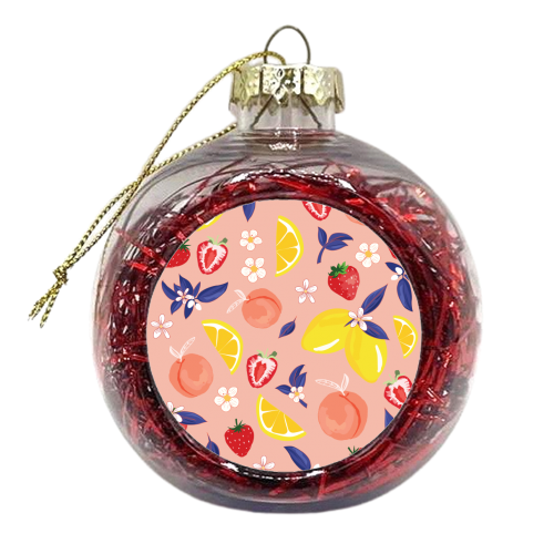 Peachy Pink - xmas bauble by Niamh McKeown