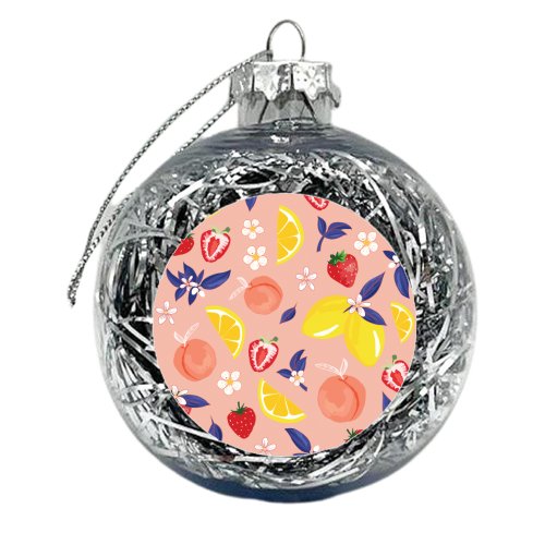 Peachy Pink - xmas bauble by Niamh McKeown