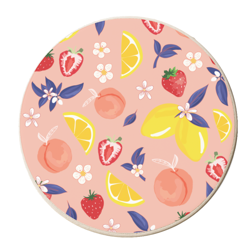 Peachy Pink - personalised beer coaster by Niamh McKeown