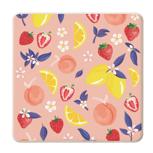 Peachy Pink - personalised beer coaster by Niamh McKeown