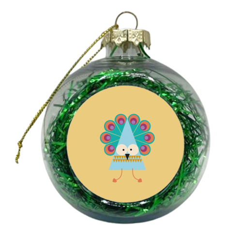 Peacock - xmas bauble by Maria Cox