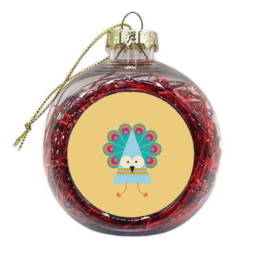 Peacock - xmas bauble by Maria Cox