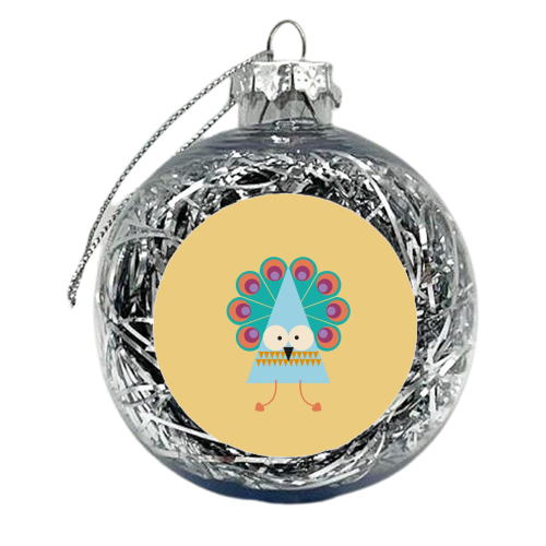 Peacock - xmas bauble by Maria Cox
