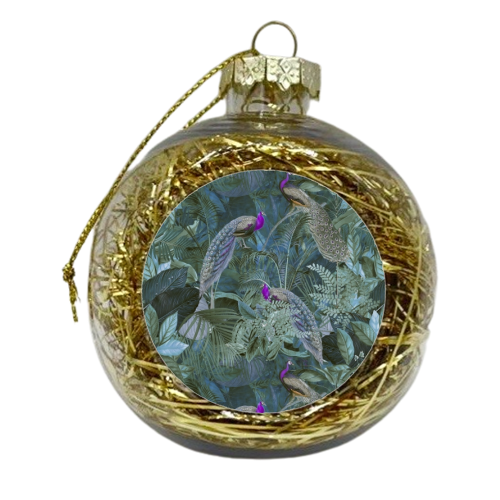 Peacock Jungle Paradise - xmas bauble by Andrea Haase