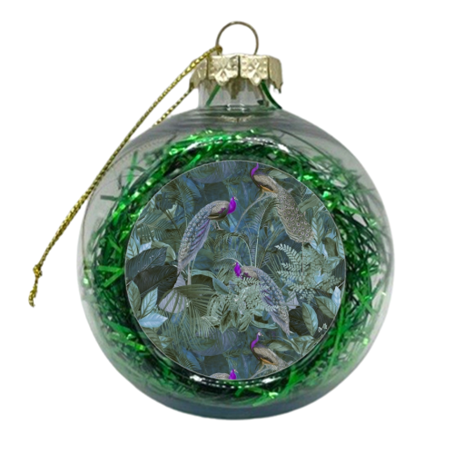 Peacock Jungle Paradise - xmas bauble by Andrea Haase